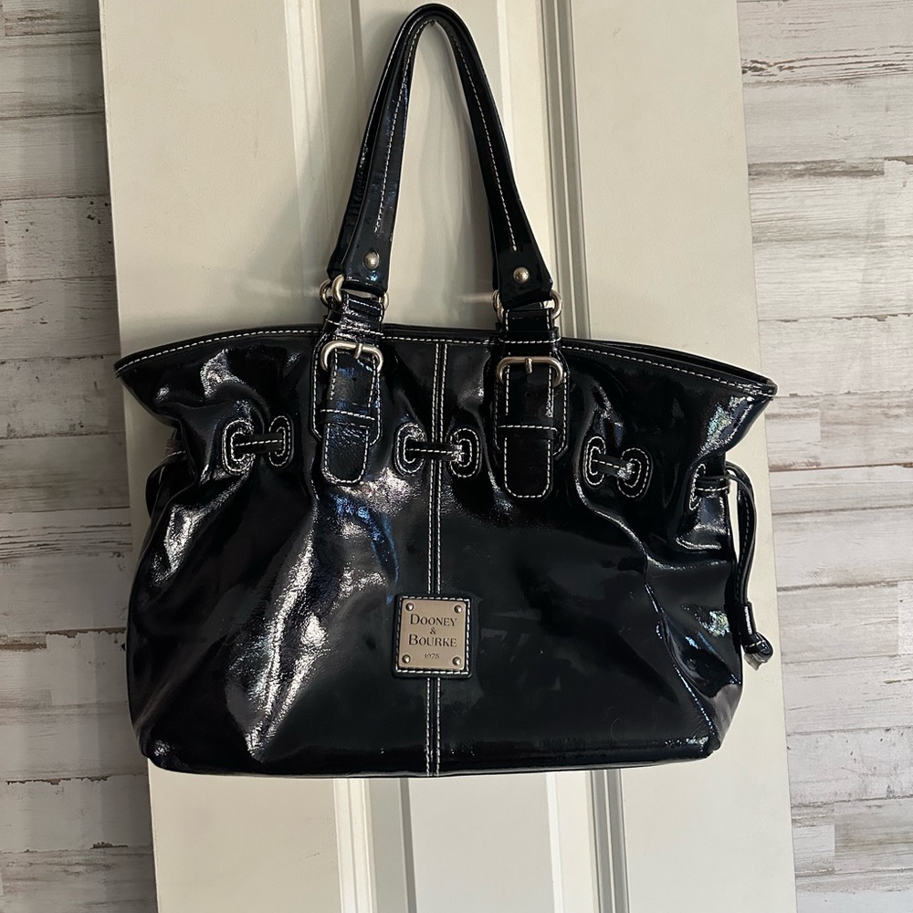 Black Patent Dooney and Burke Bag